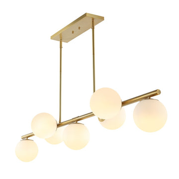 Luca Parisian 45.5" Modern Glam Iron Globe Linear LED Pendant - JONATHAN Y
